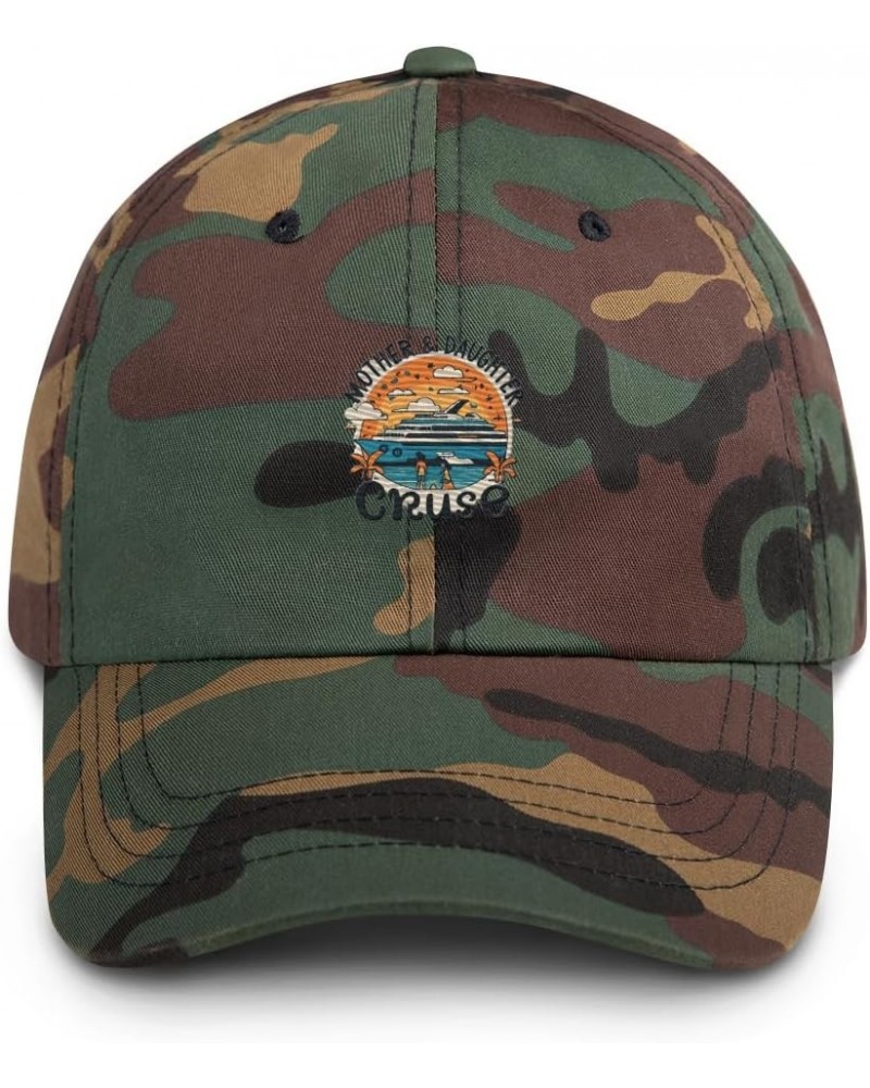 Mother Daughter Trip Cruise Arrive on The Island Dad Cap Green Camo $19.59 Baseball Caps