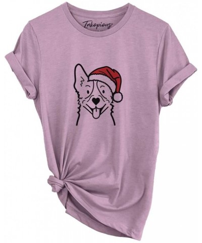 Santa Hat Heeler T-Shirt Unisex Orchid Crewneck $13.44 Sun Hats