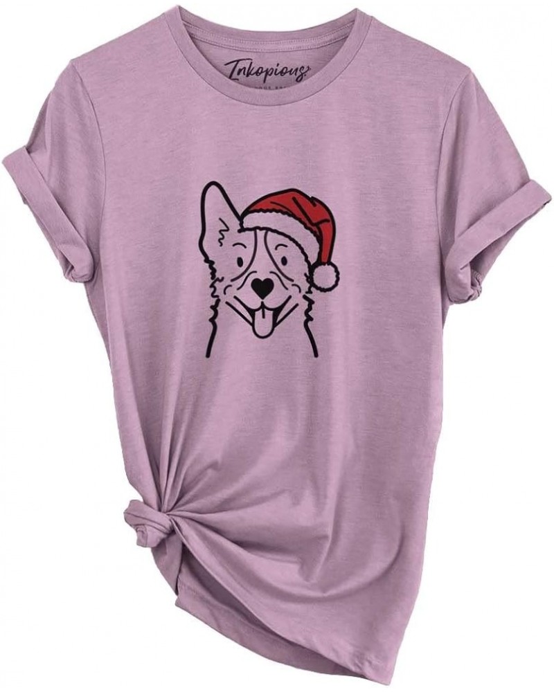 Santa Hat Heeler T-Shirt Unisex Orchid Crewneck $13.44 Sun Hats