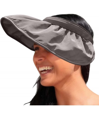 Womens Summer Baseball Hat Outdoor Wide Foldable Ponytail Mesh Sun Visor Cap with Removable Sunshade Hat Women Grey-b $12.94 ...