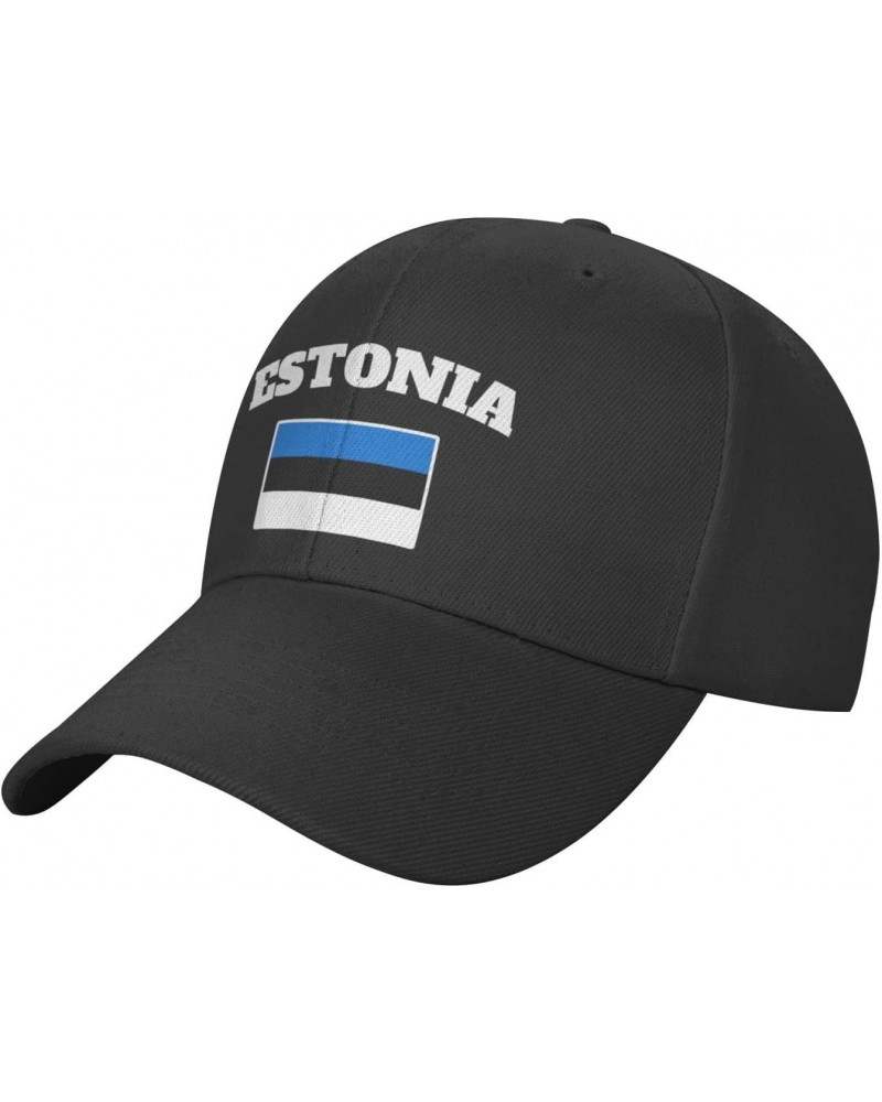 Baseball Cap Estonian Esthonian Estonia Flag Sports Outdoor Fashion Hat Breathable for Men Women Black $11.23 Baseball Caps