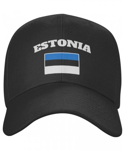 Baseball Cap Estonian Esthonian Estonia Flag Sports Outdoor Fashion Hat Breathable for Men Women Black $11.23 Baseball Caps