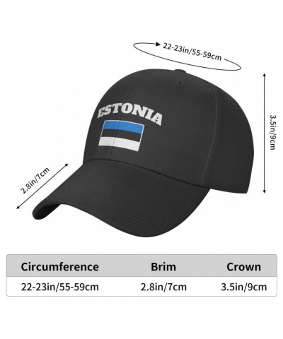 Baseball Cap Estonian Esthonian Estonia Flag Sports Outdoor Fashion Hat Breathable for Men Women Black $11.23 Baseball Caps