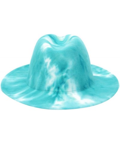 Women Fedoras Hats Tie Dye Big Brim Panama Hats for Men Outdoor Print Trilby Felt Hat Cowboy Cowgirl Sombreros 11 $15.91 Fedoras