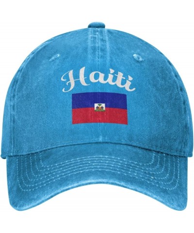 Flag of Haiti Cowboy Baseball Hat Adjustable Washable Cotton Adult Cowboy Baseball Hat Black Blue $16.53 Cowboy Hats