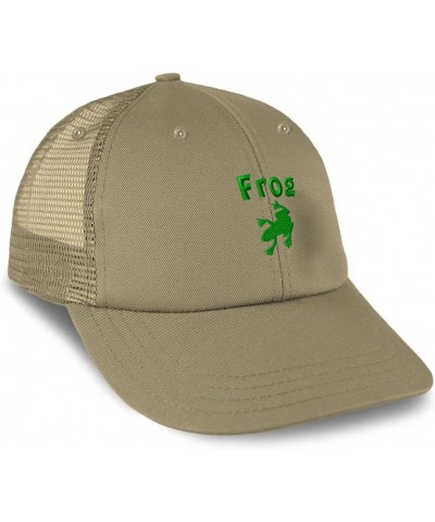 Custom Trucker Hat Baseball Cap Frog Reptiles Nature Cotton Scales Dad Hats for Men & Women Khaki Design Only $13.44 Baseball...