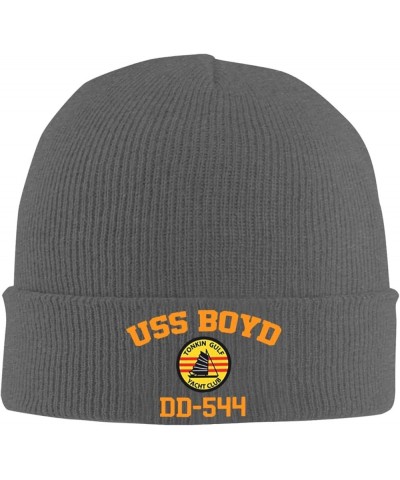 USS Boyd Dd-544 Unisex Beanie Cap Winter Skull Cap Knitted Hat Slouchy Knit Hat Knitted Pullover Cap Deep Heather $11.25 Skul...