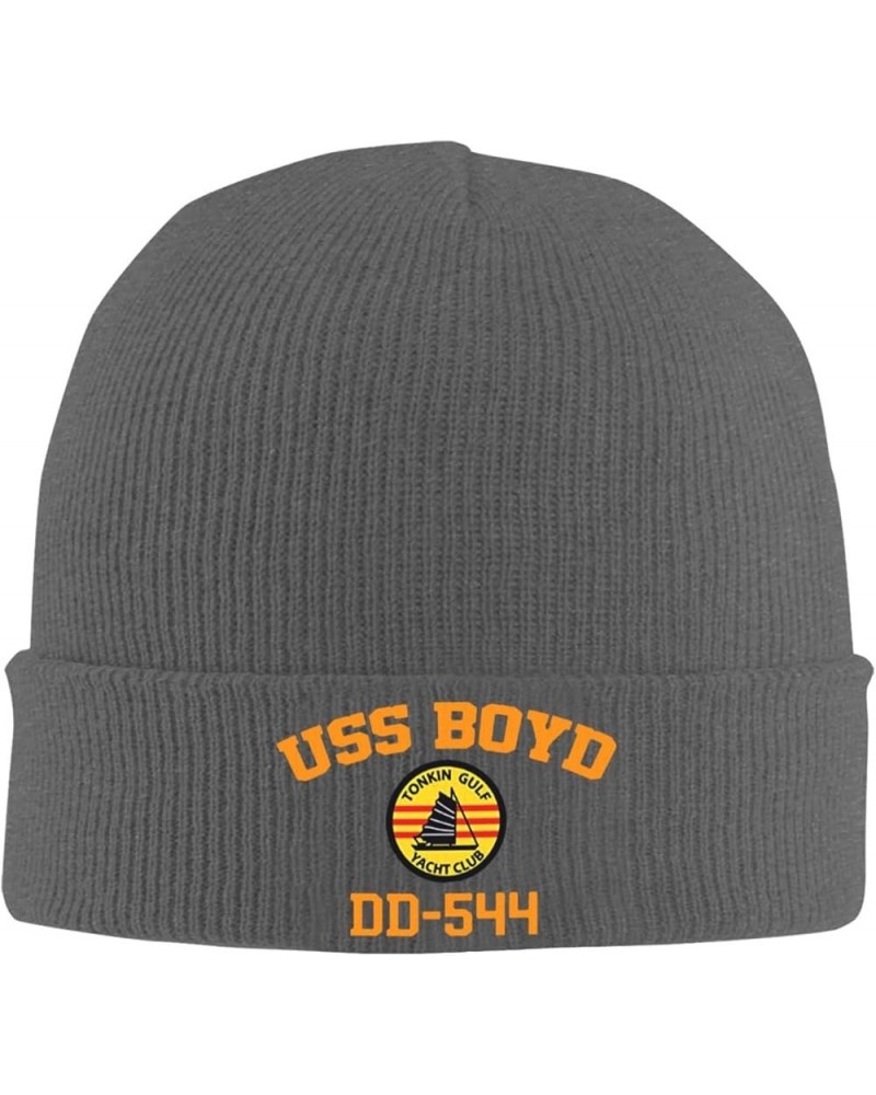 USS Boyd Dd-544 Unisex Beanie Cap Winter Skull Cap Knitted Hat Slouchy Knit Hat Knitted Pullover Cap Deep Heather $11.25 Skul...