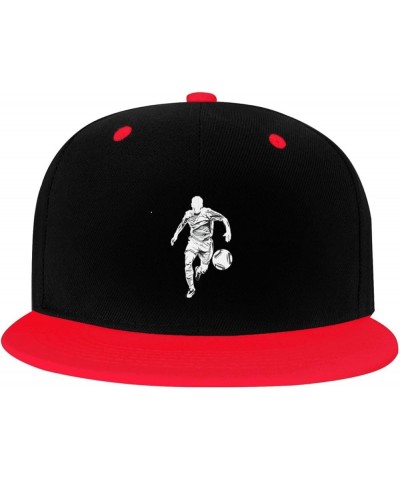 Football Snapback Hat for Men Women Baseball Cap Trucker Flat Bill Hats Dad Caps Red $14.54 Baseball Caps