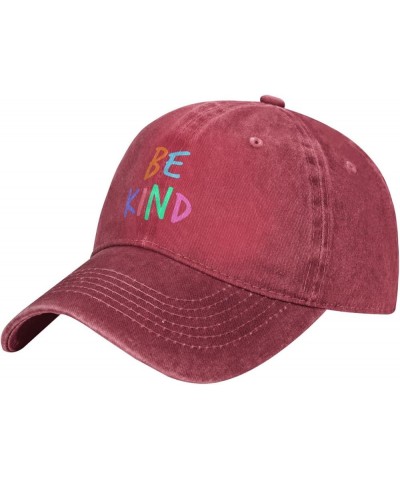 Be Kind Cowboy Hat Men Baseball Cap Hats for Women Dad Hat Adjustable Trucker Hat Red $11.09 Baseball Caps