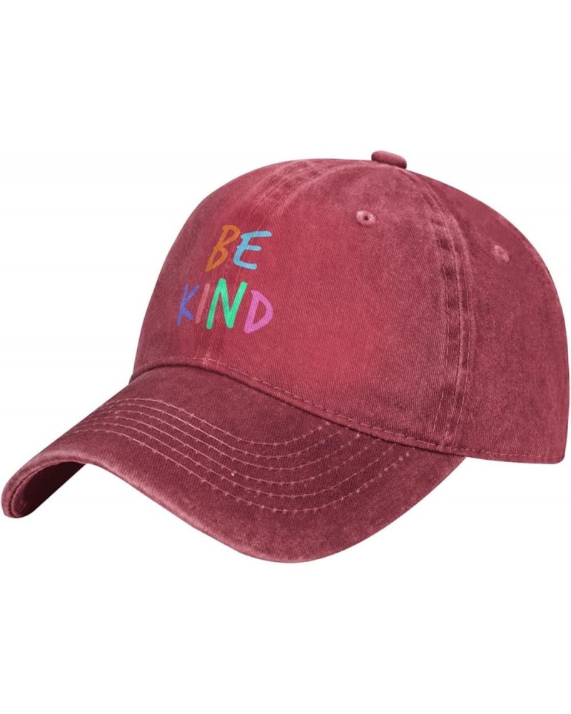 Be Kind Cowboy Hat Men Baseball Cap Hats for Women Dad Hat Adjustable Trucker Hat Red $11.09 Baseball Caps