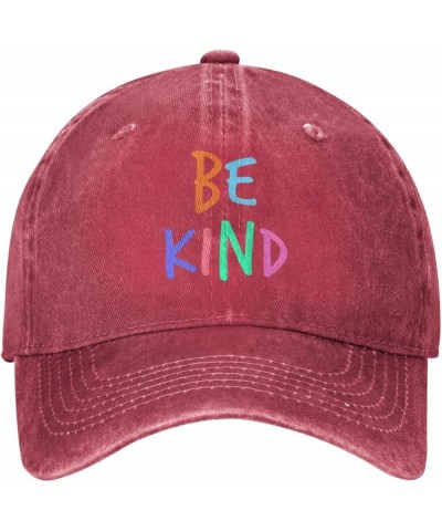 Be Kind Cowboy Hat Men Baseball Cap Hats for Women Dad Hat Adjustable Trucker Hat Red $11.09 Baseball Caps