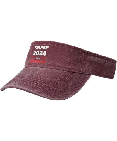 Trump 2024 Trump Retribution 2024 Sports Sun Visor Hat for Men Women,Empty Top Sun Hats Topless Cap,Black Red $13.39 Visors