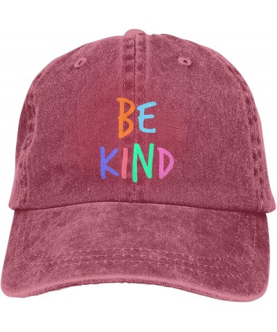 Be Kind Cowboy Hat Men Baseball Cap Hats for Women Dad Hat Adjustable Trucker Hat Red $11.09 Baseball Caps