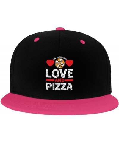 All You Need is Love and Pizza Snapback Hat for Men Women Baseball Cap Trucker Flat Bill Hats Dad Caps Pink $11.15 Baseball Caps