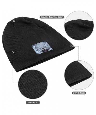 Roaring Leopard Soft Beanie Hat Winter Warm Skull Hats Plush Pullover Cap for Men Women Black-style $13.76 Skullies & Beanies