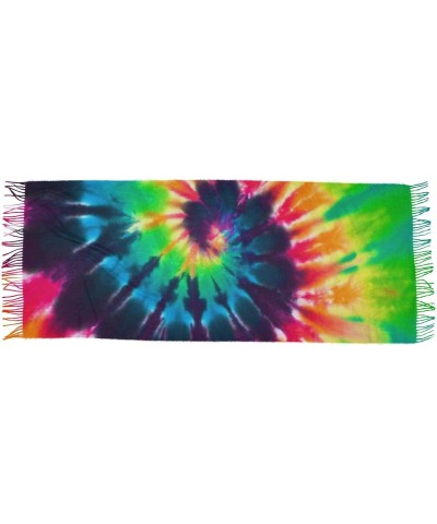 Cashmere Feel Scarf for Women, Warm Soft Single-sided Colorful Tie Dye Print, Fashion Pashminas Shawl Wrap Large Size with Ta...