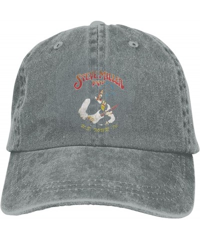 Steve Music Miller Band Hat Cap Distressed Denim Vintage Washed Trucker Hat Women Men Adjustable Classic Black Gray $11.38 Co...