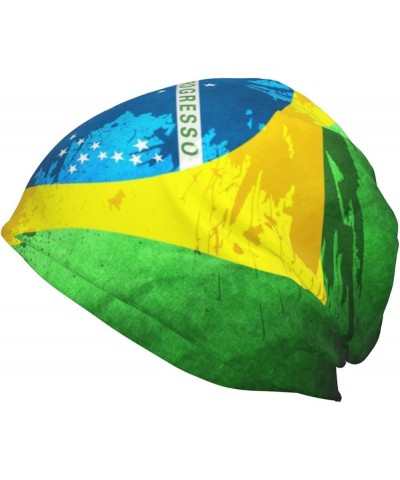 Brazil Flag Slouchy Beanie,Summer Winter Warm Knitted Hat Soft Sleep Cap Beanie Cap for Women Men Brazil-a3 $10.63 Skullies &...