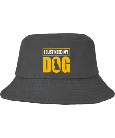 I Just Need My Dog Bucket Hats Bucket Hats Funny Mens Hats Hiking Accessories for Travel Must Haves Wash Black $12.09 Bucket ...