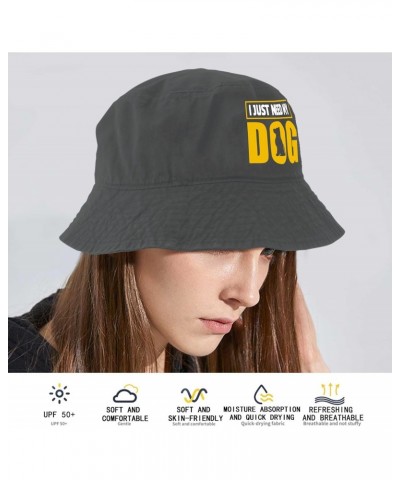 I Just Need My Dog Bucket Hats Bucket Hats Funny Mens Hats Hiking Accessories for Travel Must Haves Wash Black $12.09 Bucket ...