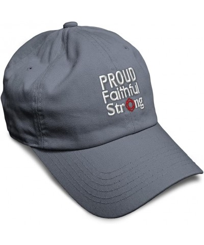 Soft Baseball Cap Proud Faithful Strong Cotton Dad Hats for Men & Women Dark Grey $16.81 Baseball Caps