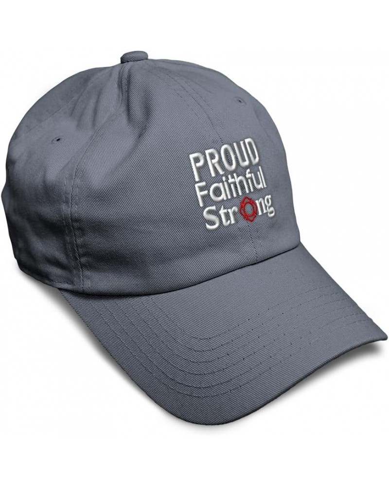 Soft Baseball Cap Proud Faithful Strong Cotton Dad Hats for Men & Women Dark Grey $16.81 Baseball Caps