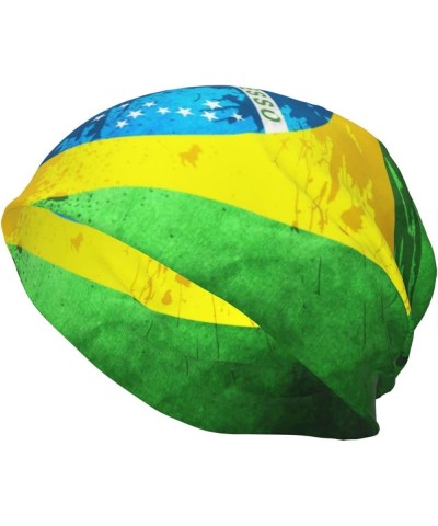 Brazil Flag Slouchy Beanie,Summer Winter Warm Knitted Hat Soft Sleep Cap Beanie Cap for Women Men Brazil-a3 $10.63 Skullies &...