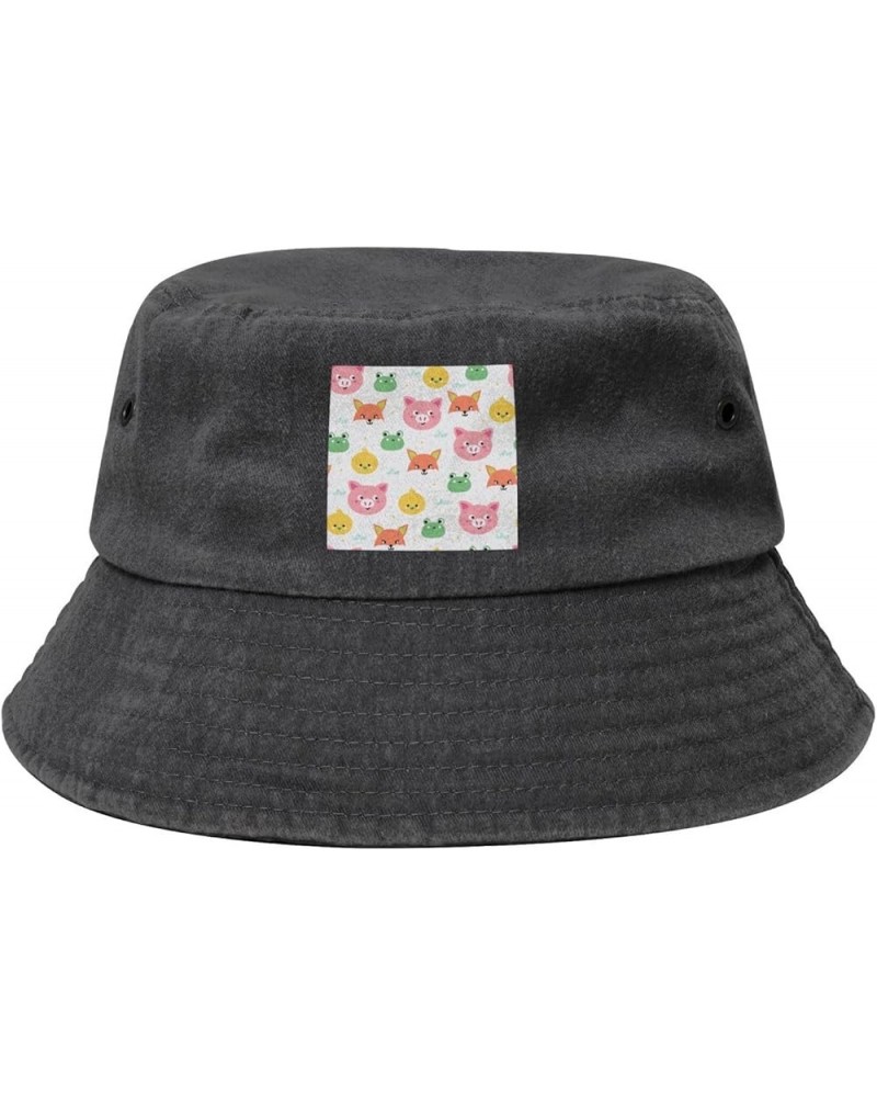 Beautiful Chick and Fox Seamless Diagram Bucket Hat for Women Men Summer Travel Sun Hat Outdoor Cap Funny Bucket Hats Black $...