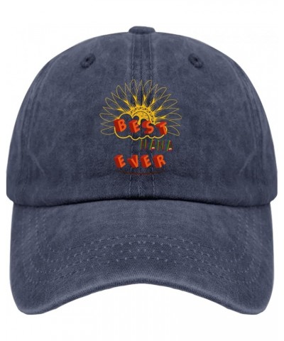 Cool Hats for Men Sunflower Gym Hats for Men's Tennis Hats Breathable Best Nana Ever Sun Visor Hat Navy Blue $9.53 Visors