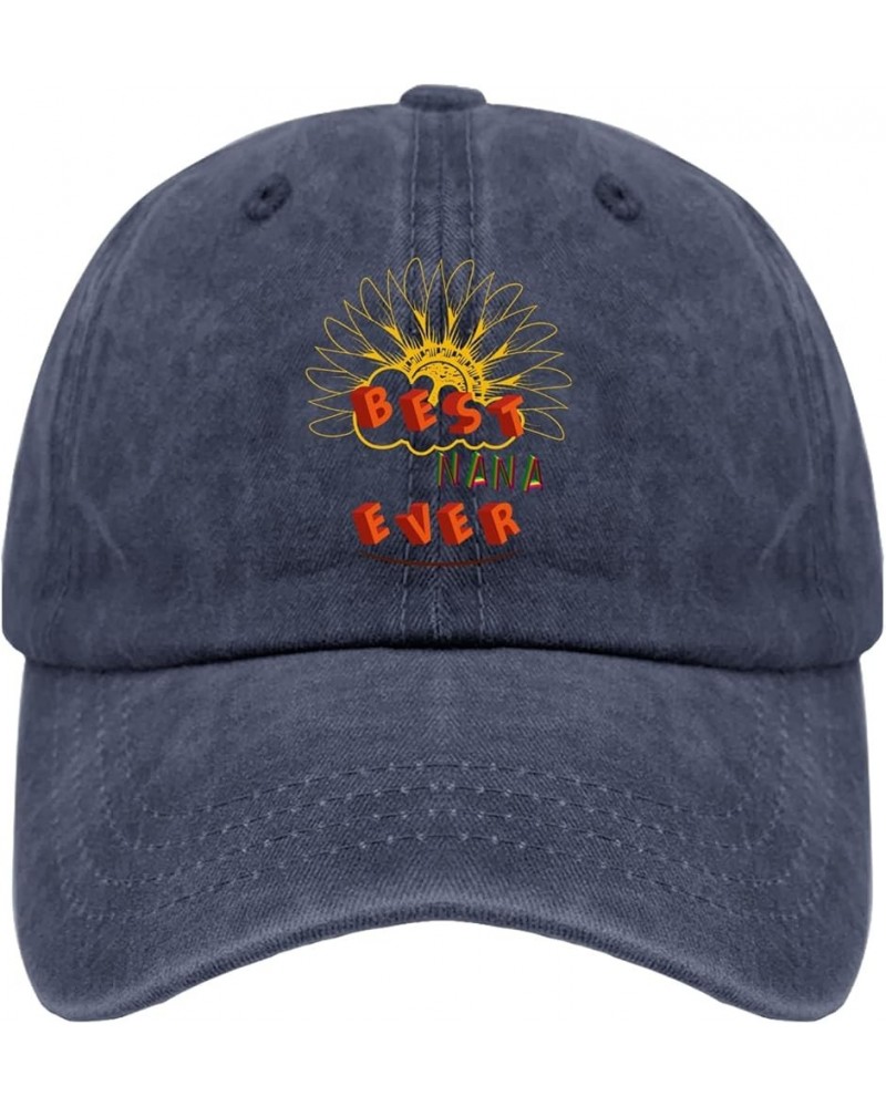 Cool Hats for Men Sunflower Gym Hats for Men's Tennis Hats Breathable Best Nana Ever Sun Visor Hat Navy Blue $9.53 Visors