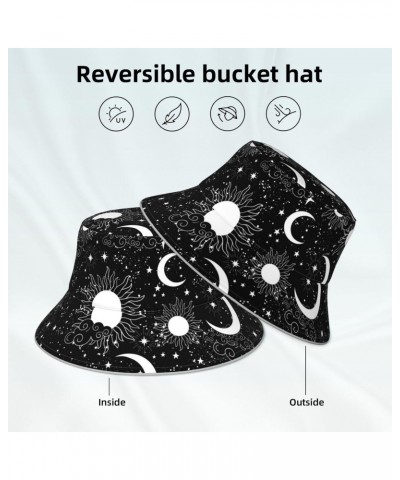 Crescent and Stars Bucket Hat Reversible Multicolored Fisherman Cap Packable Sun Hat for Men and Women $11.51 Bucket Hats