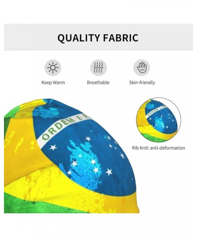 Brazil Flag Slouchy Beanie,Summer Winter Warm Knitted Hat Soft Sleep Cap Beanie Cap for Women Men Brazil-a3 $10.63 Skullies &...