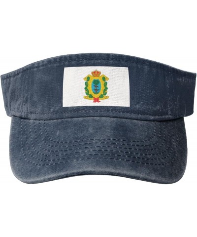 Flag of Durango Sun Visor Hats for Women Men Adjustable Sports Sun Hats Cotton Golf Cap Navy Blue $13.11 Visors