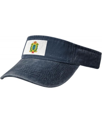 Flag of Durango Sun Visor Hats for Women Men Adjustable Sports Sun Hats Cotton Golf Cap Navy Blue $13.11 Visors