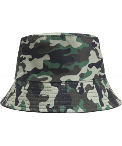 Women Summer Fashion Beach Adjustable Washable Cotton Bucket Hat Sun Hat Outdoors Fish Palm Tree Bucket Hat Green $10.16 Buck...