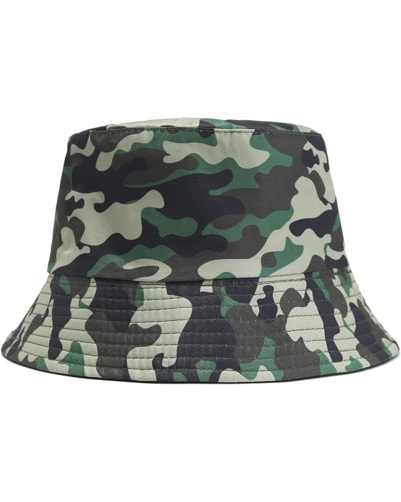 Women Summer Fashion Beach Adjustable Washable Cotton Bucket Hat Sun Hat Outdoors Fish Palm Tree Bucket Hat Green $10.16 Buck...