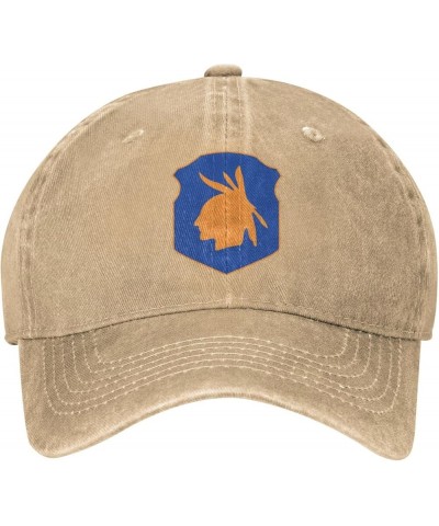 98th Infantry Division Denim Cap Trucker Hat Adjustable Hat for Men and Women Natural $11.46 Baseball Caps