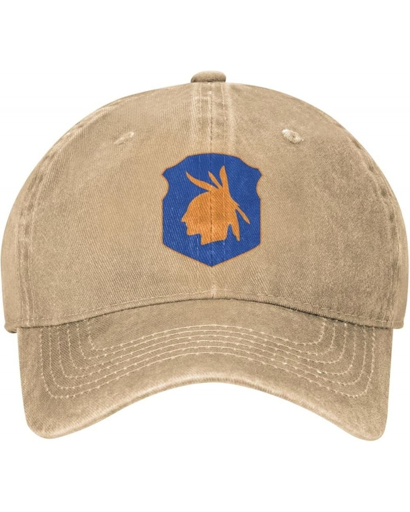 98th Infantry Division Denim Cap Trucker Hat Adjustable Hat for Men and Women Natural $11.46 Baseball Caps