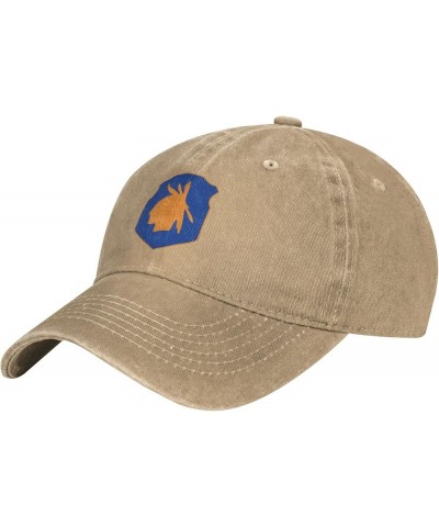 98th Infantry Division Denim Cap Trucker Hat Adjustable Hat for Men and Women Natural $11.46 Baseball Caps