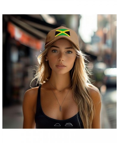 Flag of Jamaica Corduroy Baseball Caps for Women Men Adjustable Dad Hat Khaki $10.61 Baseball Caps