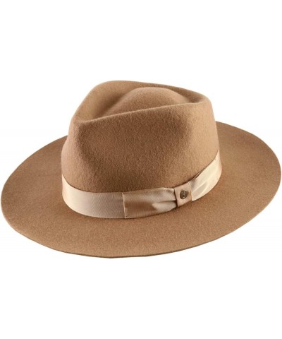 Andy Wool Felt Fedora Hat Water Repellent Beige $65.60 Fedoras