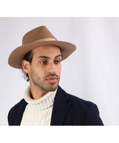 Andy Wool Felt Fedora Hat Water Repellent Beige $65.60 Fedoras