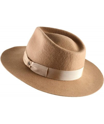 Andy Wool Felt Fedora Hat Water Repellent Beige $65.60 Fedoras