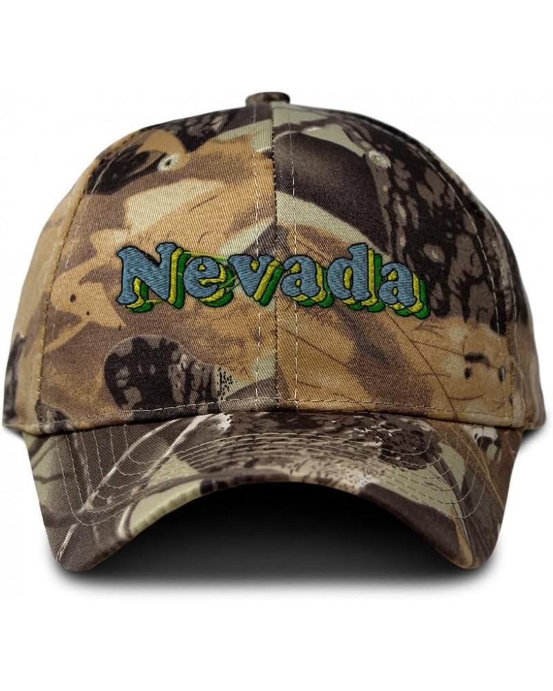 Custom Camo Baseball Cap Nevada Love Cotton Hunting Dad Hats for Men & Women Forest Tree Khaki Design Only $13.76 Baseball Caps