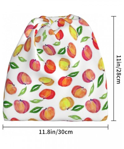 Peach Print Leaf Print Multifunction Slouch Hollow Beanie Thin Summer Turban Hat for Men and Women $11.50 Skullies & Beanies