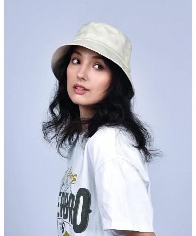 Bucket Hats for Women Washed Cotton Packable Summer Beach Sun Hats Mens Womens Bucket Hat with Strings for Travel White $10.9...