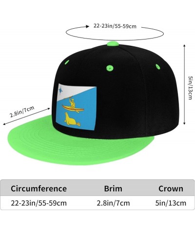 Flag of Aleutsky Raion Snapback Hat for Men Women Baseball Cap Trucker Flat Bill Hats Dad Caps Green $11.64 Baseball Caps