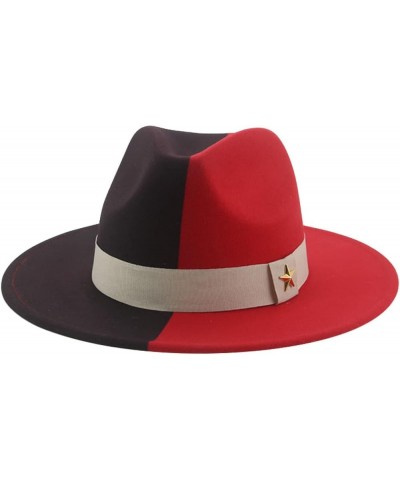 Fedora Hats for Women Men Fashion Wide Brim Wool Felted Hat Unisex Casual Luxury Patchwork Jazz Caps 3 $13.92 Fedoras