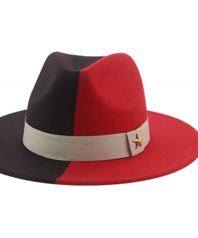 Fedora Hats for Women Men Fashion Wide Brim Wool Felted Hat Unisex Casual Luxury Patchwork Jazz Caps 3 $13.92 Fedoras